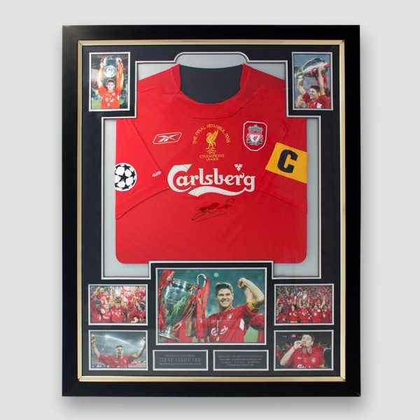 framed steven gerrard shirt