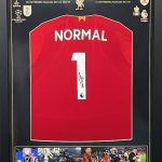 England Football Shirt Signed by Raheem Sterling, professionally framed