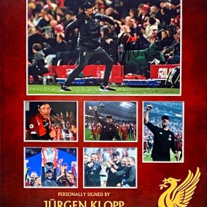 Liverpool Montage Celebrations Of League and Cup Wins Signed by Jurgen Klopp Framed The Normal One - Image 4