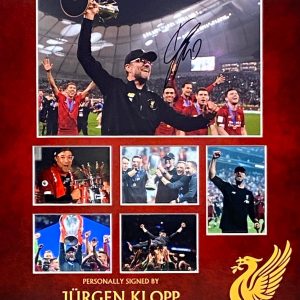 Liverpool Montage Celebrations Of League and Cup Wins Signed by Jurgen Klopp Framed The Normal One - Image 3