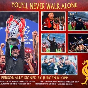 Liverpool Montage Celebrations Of League and Cup Wins Signed by Jurgen Klopp Framed The Normal One - Image 2