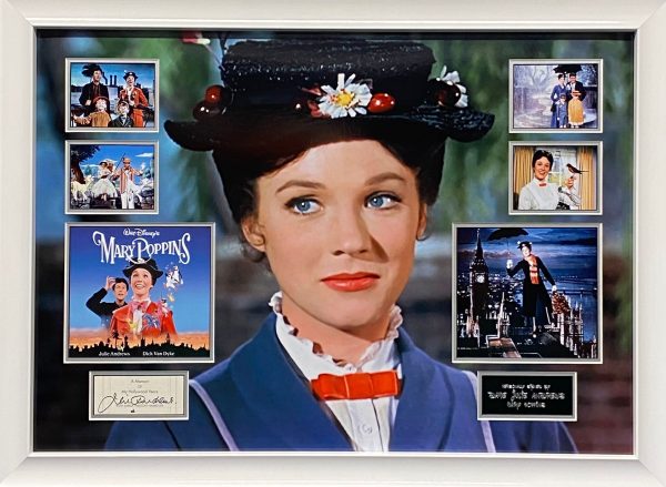 Mary Poppins montage personally signed by Julie Andrews professionally framed