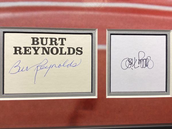 Smokey & the Bandit montage signed by Burt Reynolds & Sally Field,  professionally framed