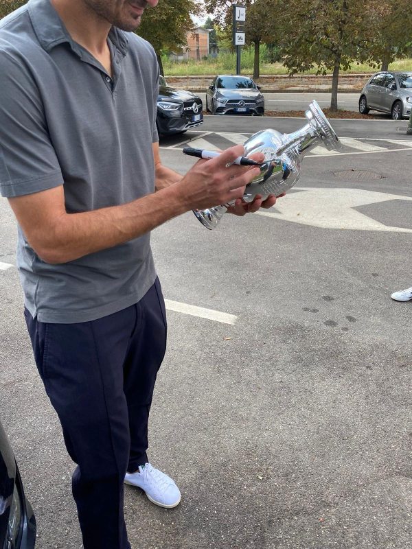 UEFA EURO 2020  replica trophy signed by Winning Italian Captain GIORGIO CHIELLINI With Photo Proof