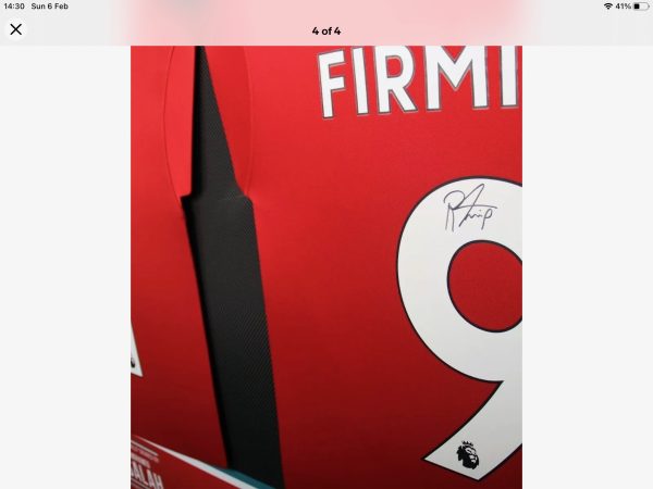 Liverpool Football Shirts Signed by Mohamed Salah, & Firmino 20/21 Dual  Professionally Framed