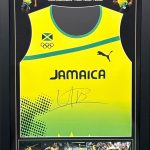Usain Bolt Running Vest Signed in Framed Display