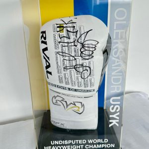 Oleksandr Usyk Undisputed Signed White  Boxing Glove In Display Case
