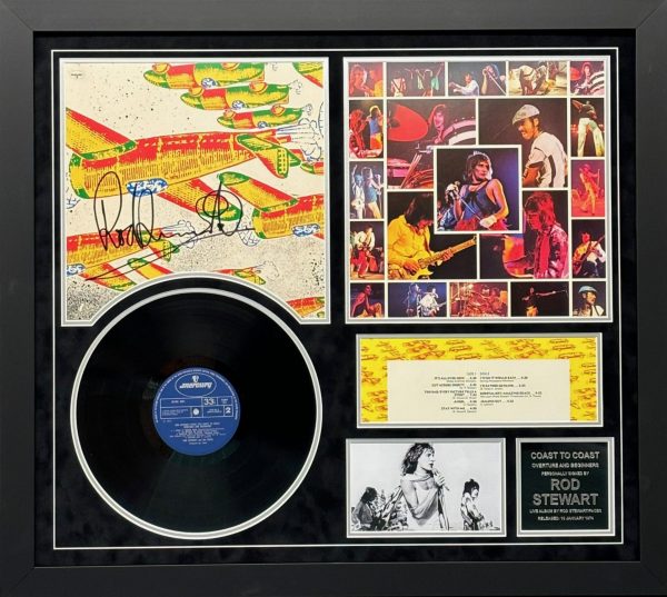 Rod Stewart personally signed record montage ( See Photos )